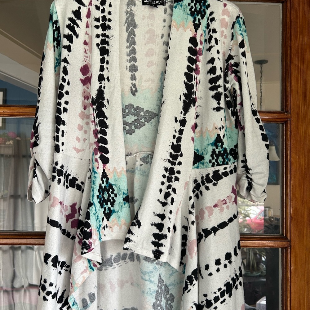 Chic Open-Front Cardigan - Black, White, Pink, Teal - Picture 1 of 3